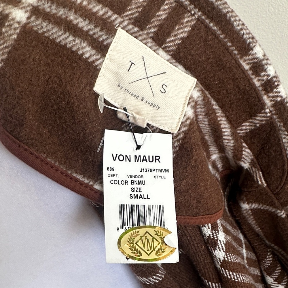 Thread & Supply Brown Plaid Coat - Picture 5 of 8